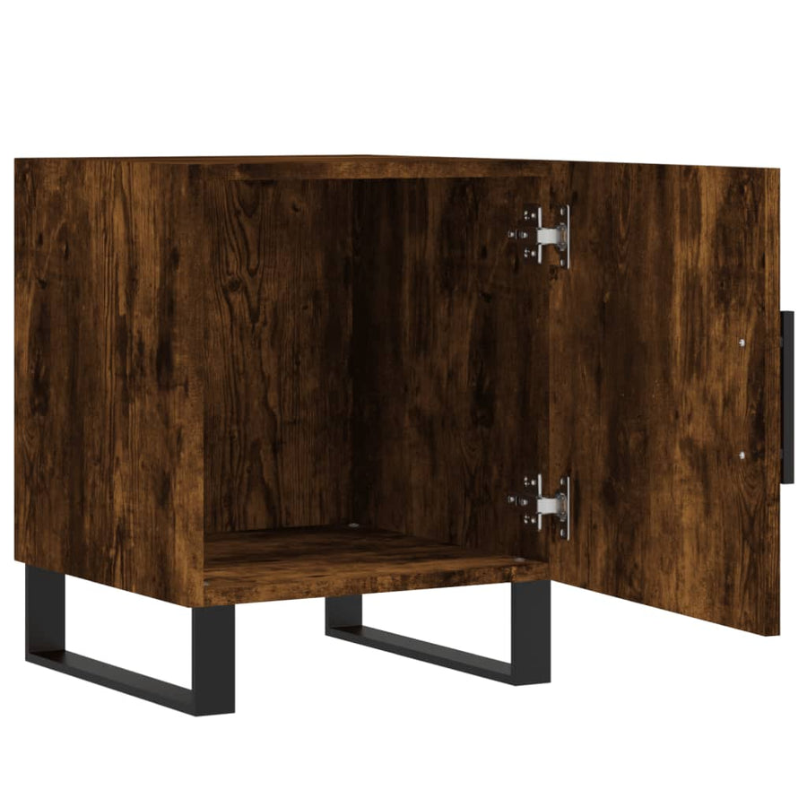Nachtkastjes 2 St 40X40X50 Cm Bewerkt Hout Gerookt Eikenkleurig