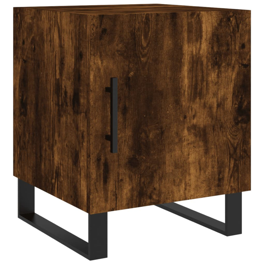 Nachtkastjes 2 St 40X40X50 Cm Bewerkt Hout Gerookt Eikenkleurig