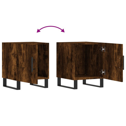 Nachtkastjes 2 St 40X40X50 Cm Bewerkt Hout Gerookt Eikenkleurig