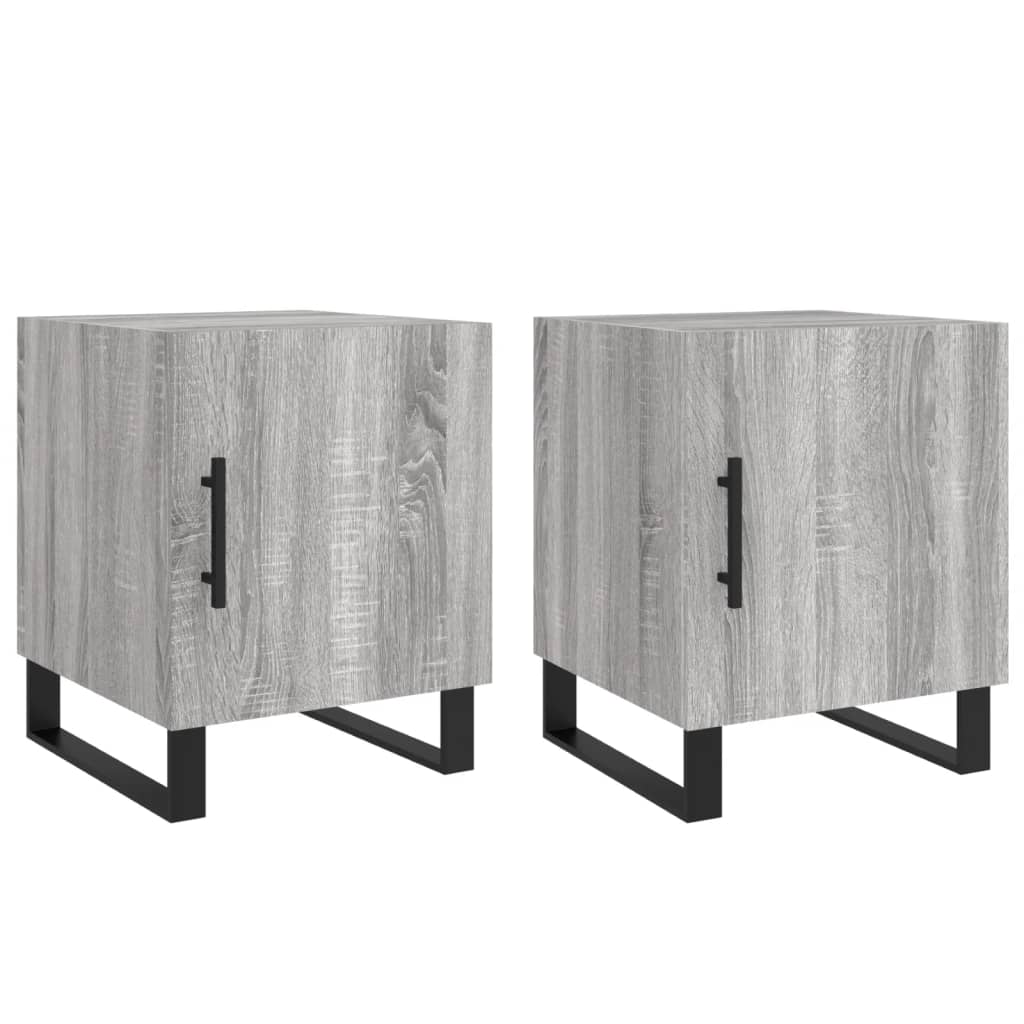 Nachtkastjes 2 St 40X40X50 Cm Bewerkt Hout Grijs Sonoma Eiken