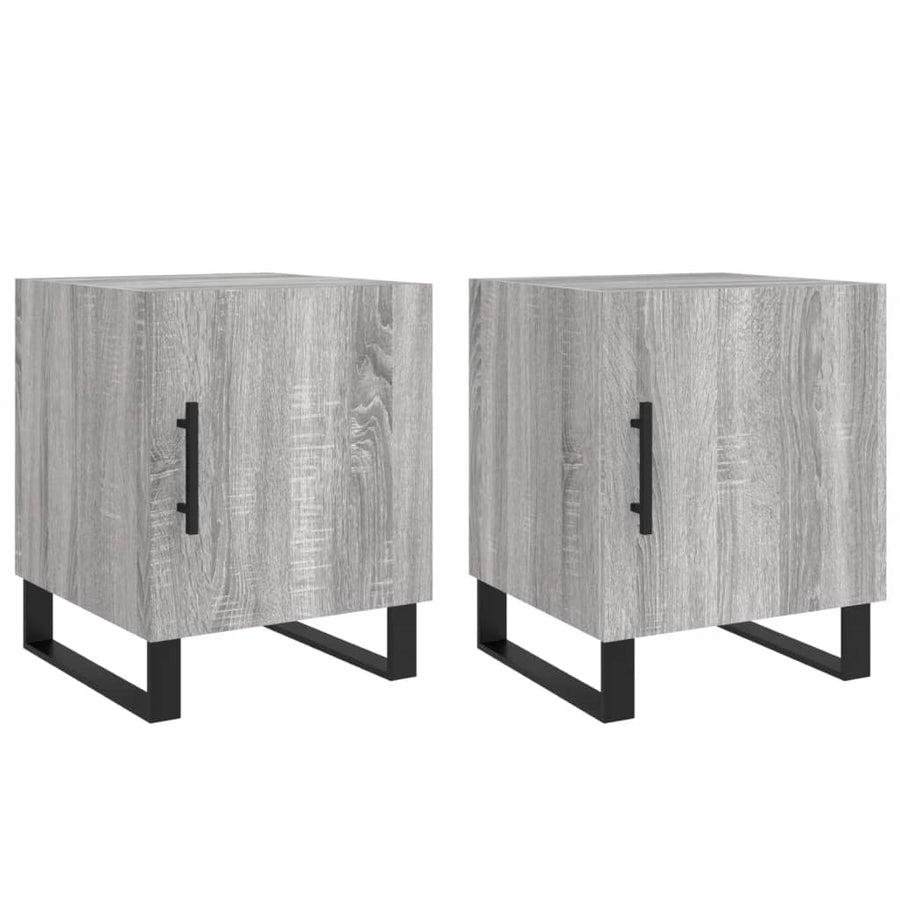 Nachtkastjes 2 St 40X40X50 Cm Bewerkt Hout Grijs Sonoma Eiken