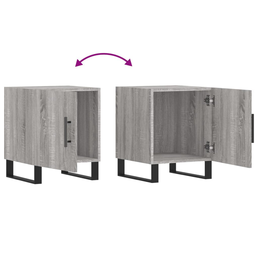 Nachtkastjes 2 St 40X40X50 Cm Bewerkt Hout Grijs Sonoma Eiken
