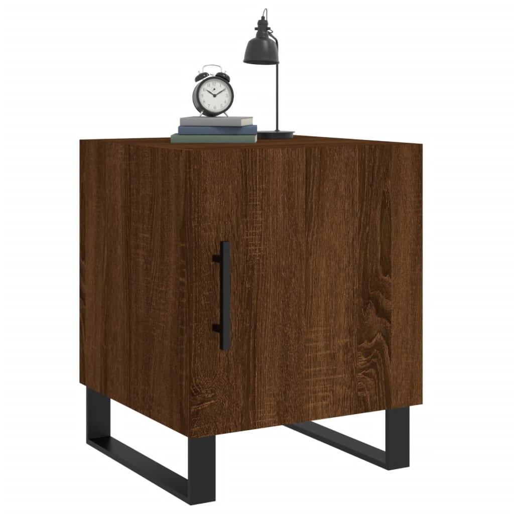 Nachtkastje 40X40X50 Cm Bewerkt Hout Bruin Eikenkleur