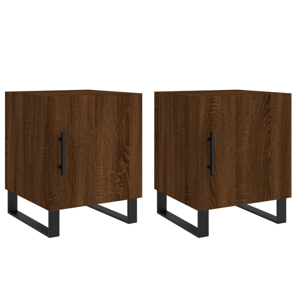 Nachtkastjes 2 St 40X40X50 Cm Bewerkt Hout Bruin Eikenkleur