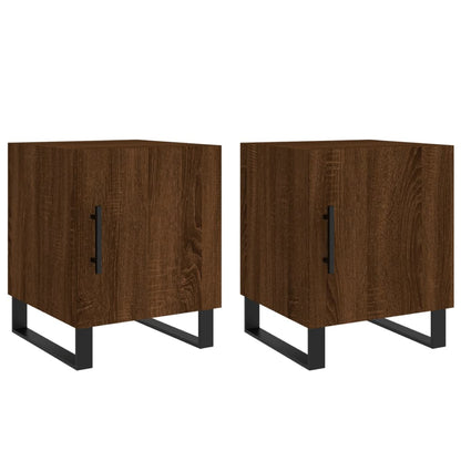Nachtkastjes 2 St 40X40X50 Cm Bewerkt Hout Bruin Eikenkleur