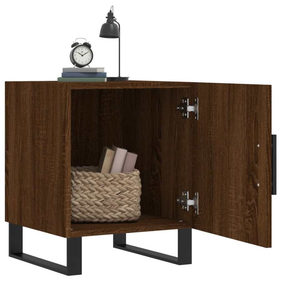 Nachtkastjes 2 St 40X40X50 Cm Bewerkt Hout Bruin Eikenkleur