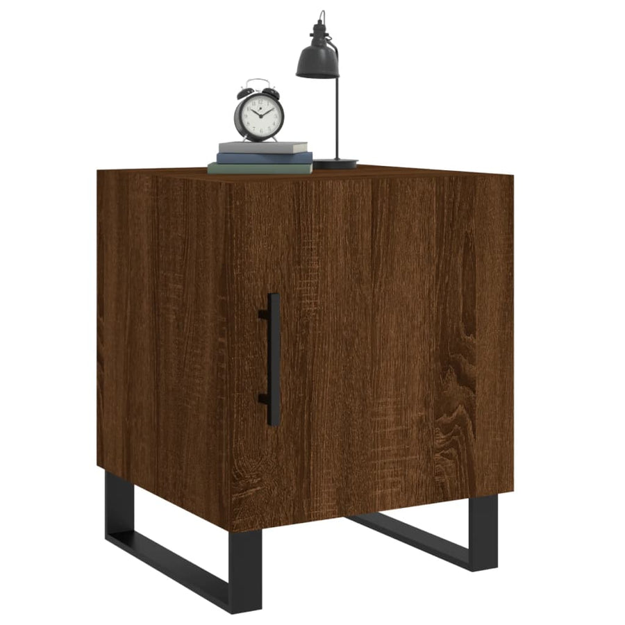 Nachtkastjes 2 St 40X40X50 Cm Bewerkt Hout Bruin Eikenkleur