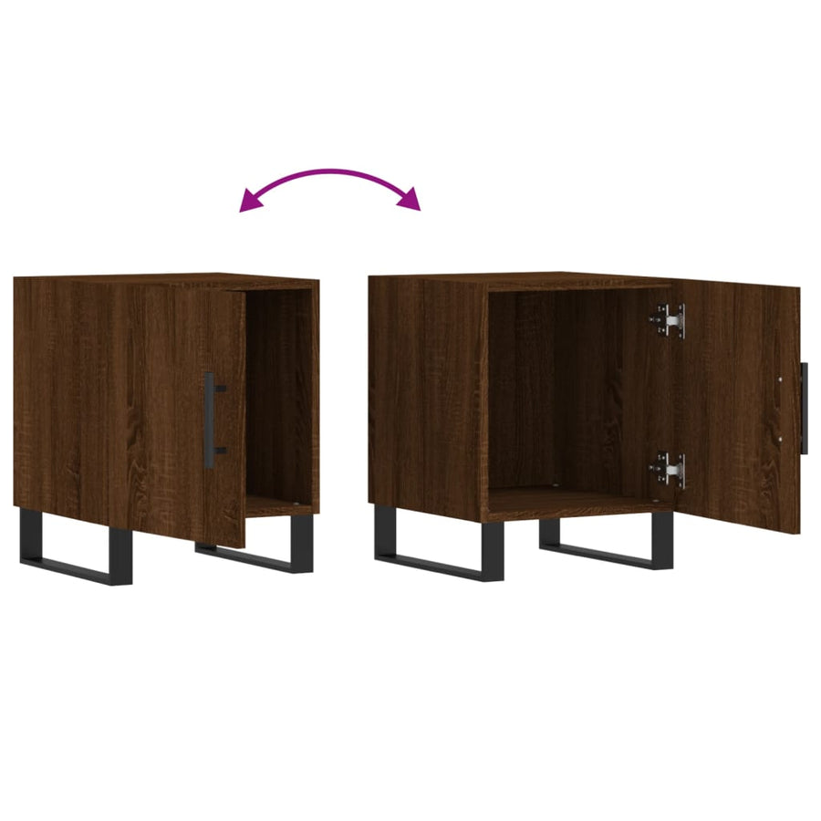 Nachtkastjes 2 St 40X40X50 Cm Bewerkt Hout Bruin Eikenkleur