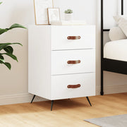 Bedside table 40x40x66 cm distressed wood white