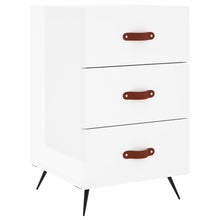 Nachtkastje 40X40X66 Cm Bewerkt Hout Hoogglans Wit