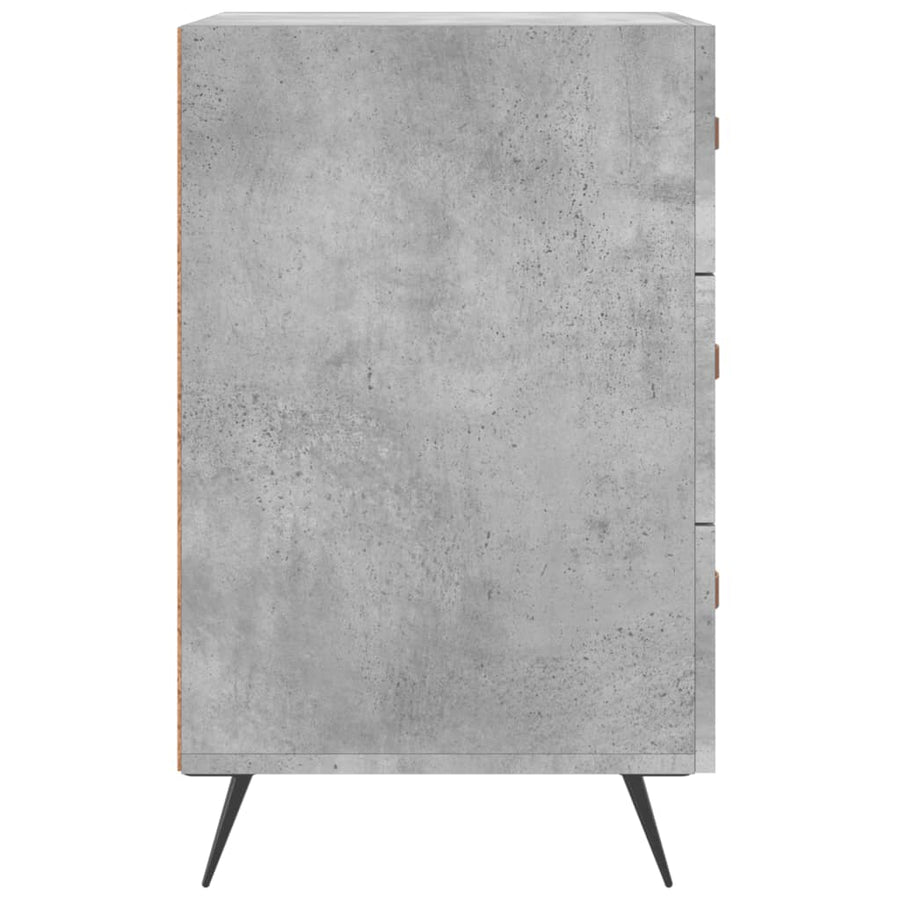 Nachtkastje 40X40X66 Cm Bewerkt Hout Betongrijs