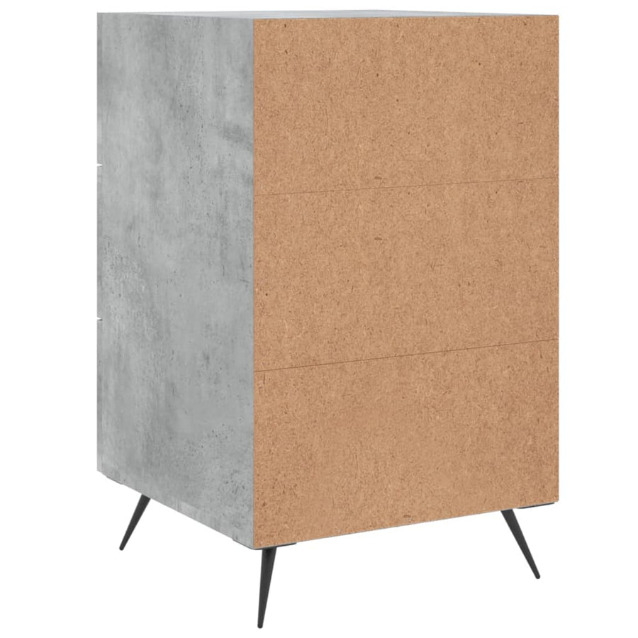 Nachtkastje 40X40X66 Cm Bewerkt Hout Betongrijs