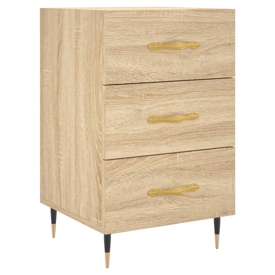 Nachtkastje 40X40X66 Cm Bewerkt Hout Kleurig Sonoma eiken
