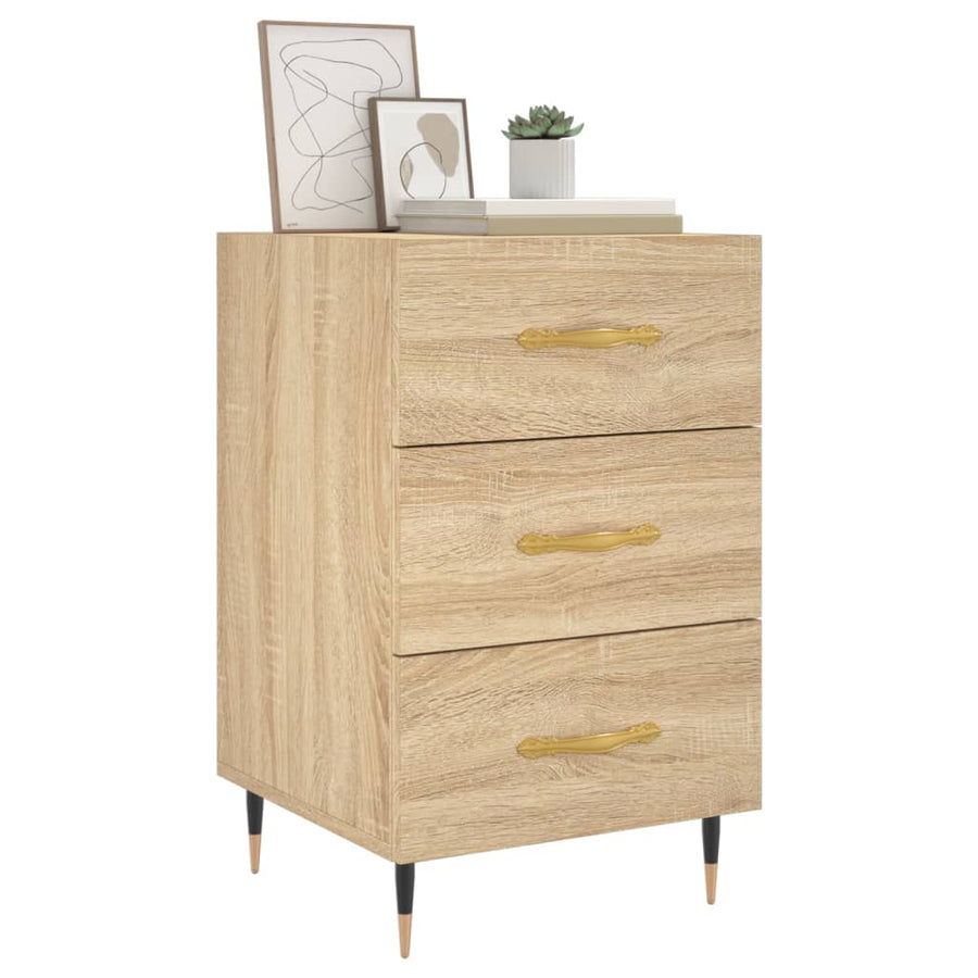 Nachtkastje 40X40X66 Cm Bewerkt Hout Kleurig Sonoma eiken