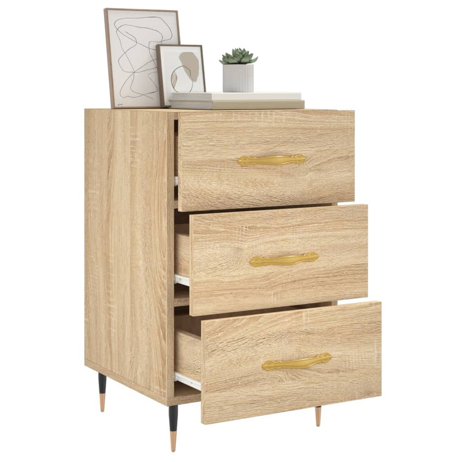 Nachtkastje 40X40X66 Cm Bewerkt Hout Kleurig Sonoma eiken