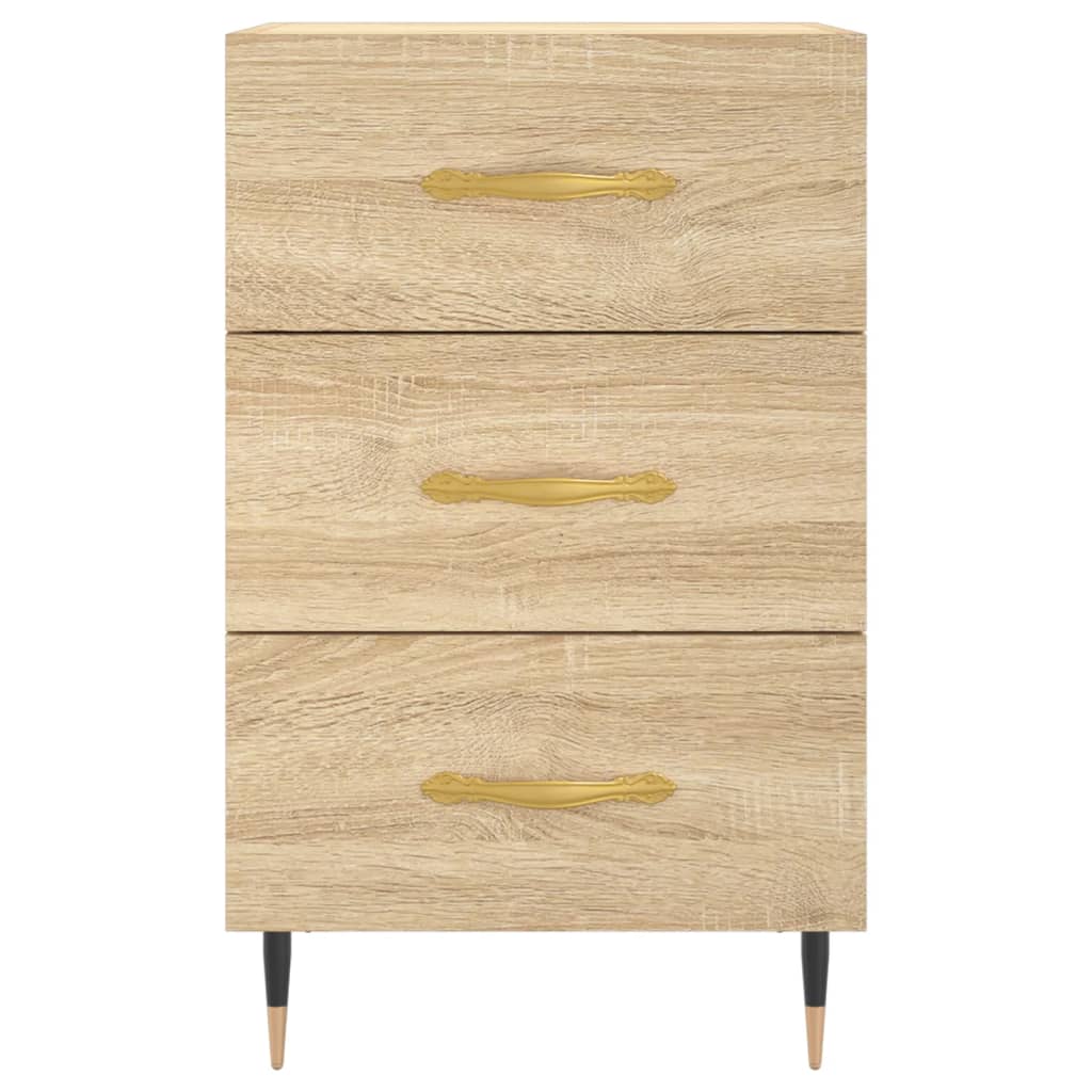 Nachtkastje 40X40X66 Cm Bewerkt Hout Kleurig Sonoma eiken