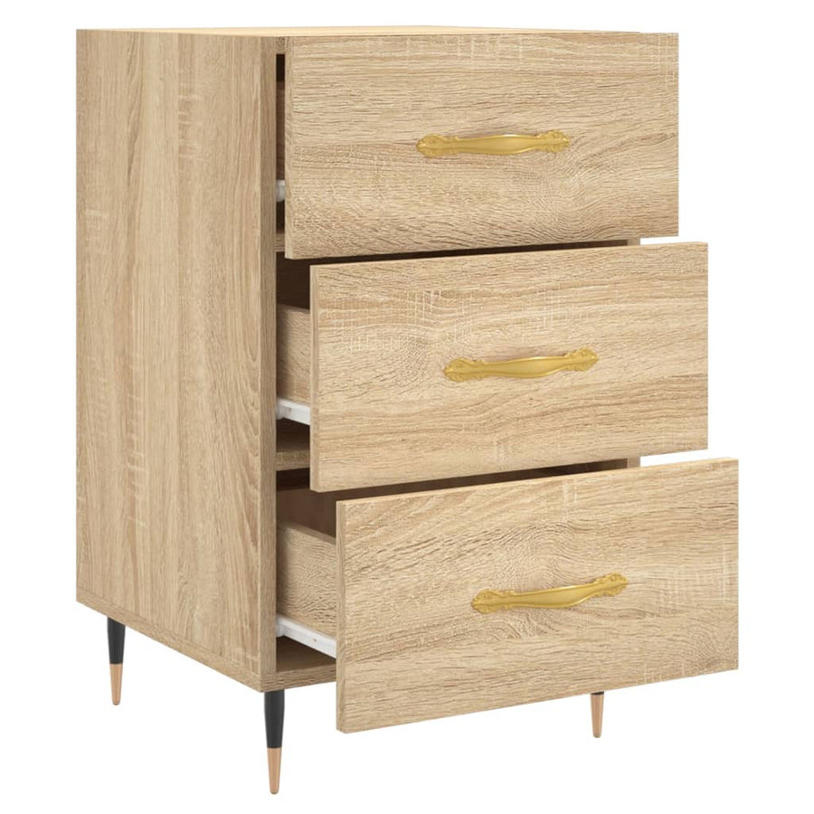 Nachtkastje 40X40X66 Cm Bewerkt Hout Kleurig Sonoma eiken