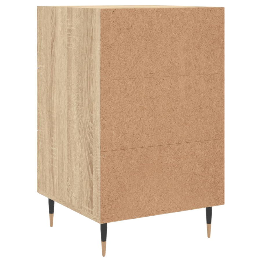 Nachtkastje 40X40X66 Cm Bewerkt Hout Kleurig Sonoma eiken