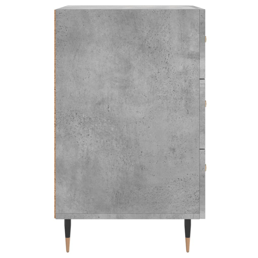 Nachtkastje 40X40X66 Cm Bewerkt Hout Betongrijs