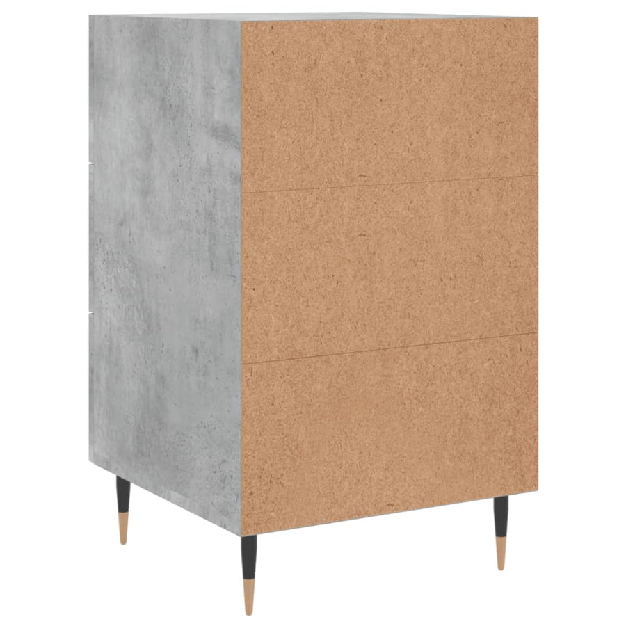 Nachtkastje 40X40X66 Cm Bewerkt Hout Betongrijs