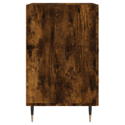 Nachtkastje 40X40X66 Cm Bewerkt Hout Kleurig Gerookt eiken