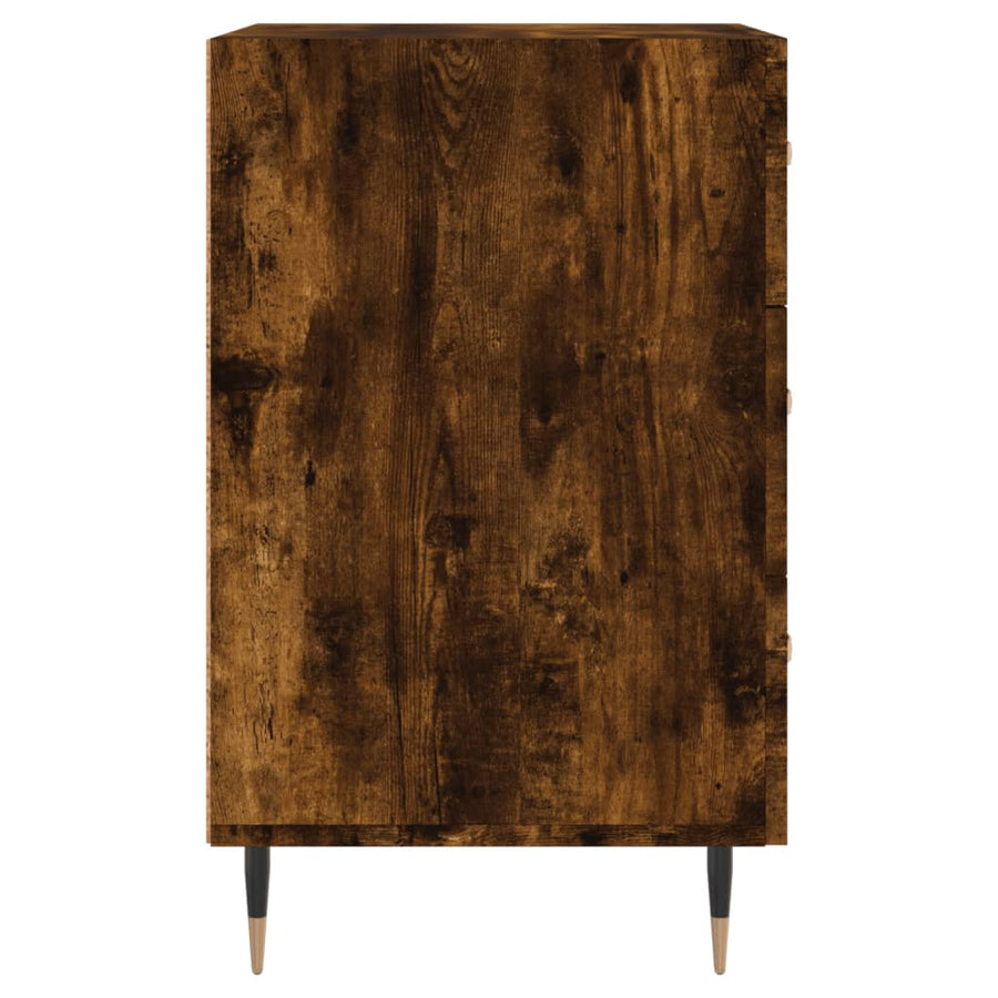 Nachtkastje 40X40X66 Cm Bewerkt Hout Kleurig Gerookt eiken