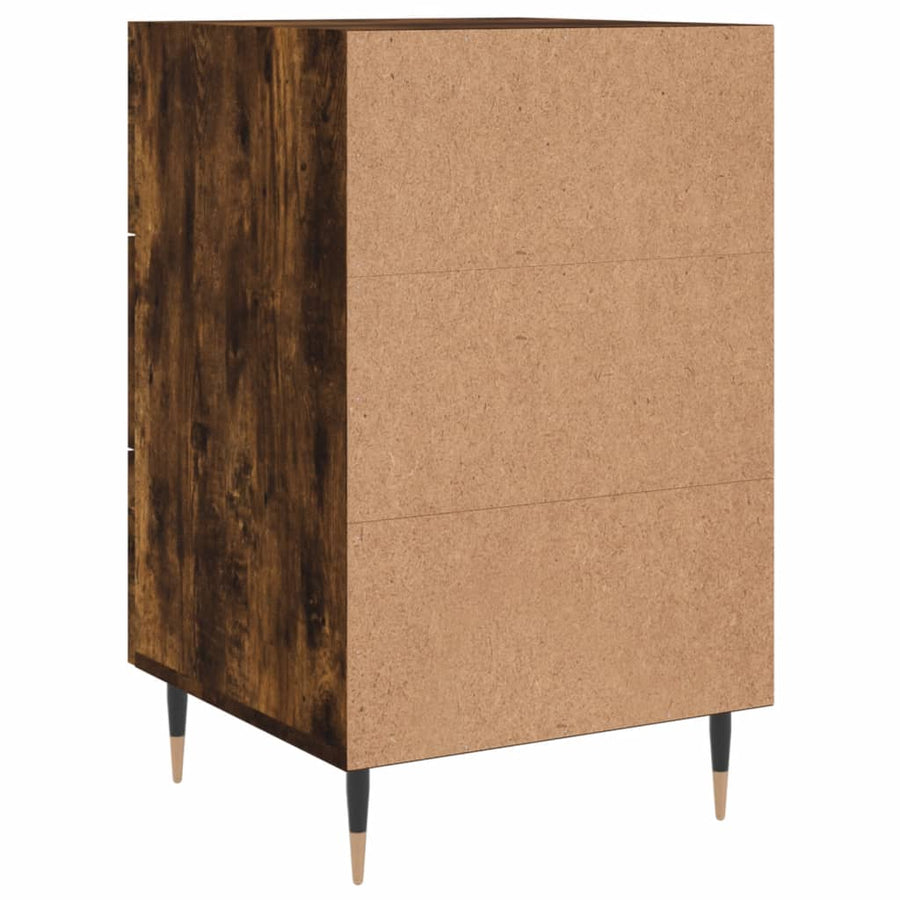 Nachtkastje 40X40X66 Cm Bewerkt Hout Kleurig Gerookt eiken