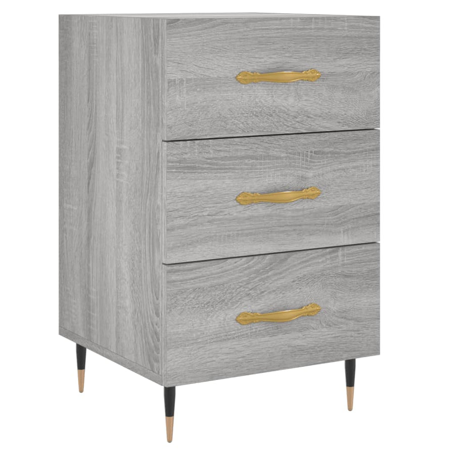 Nachtkastje 40X40X66 Cm Bewerkt Hout Grijs Sonoma Eikenkleurig