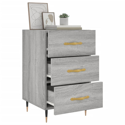 Nachtkastje 40X40X66 Cm Bewerkt Hout Grijs Sonoma Eikenkleurig