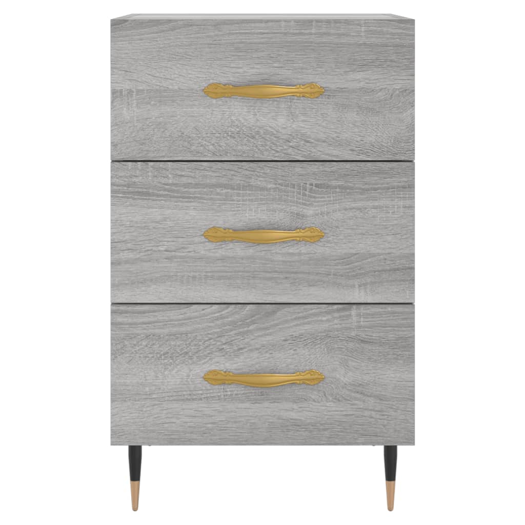 Nachtkastje 40X40X66 Cm Bewerkt Hout Grijs Sonoma Eikenkleurig