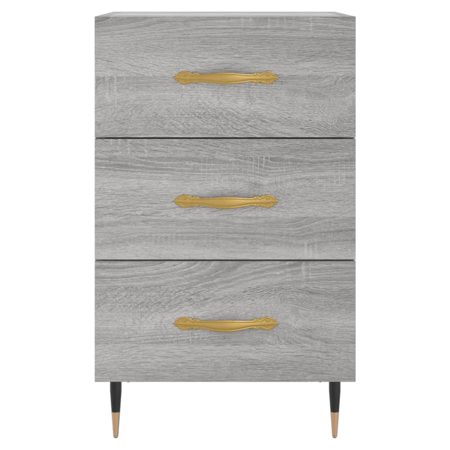 Nachtkastje 40X40X66 Cm Bewerkt Hout Grijs Sonoma Eikenkleurig