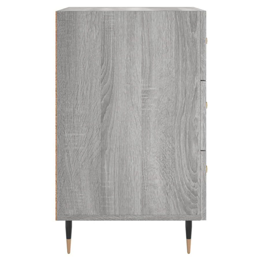 Nachtkastje 40X40X66 Cm Bewerkt Hout Grijs Sonoma Eikenkleurig