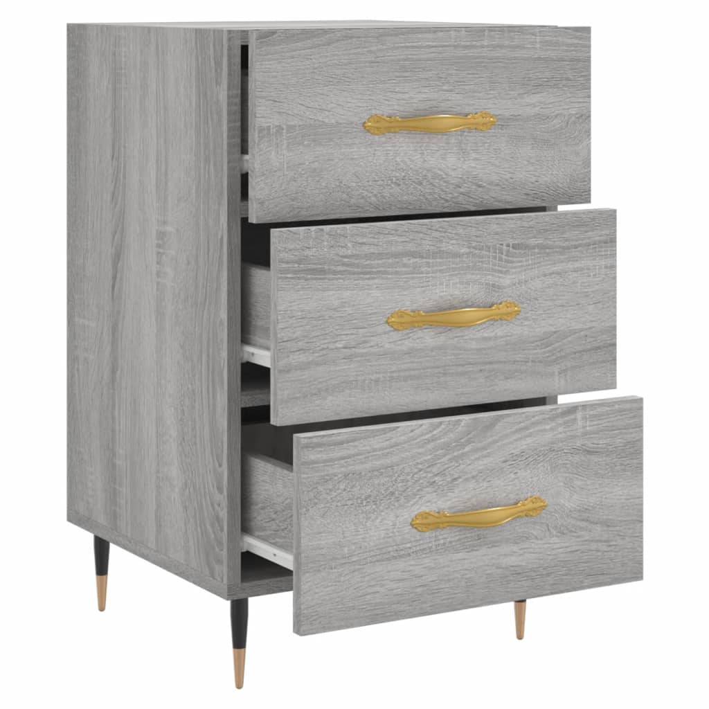 Nachtkastje 40X40X66 Cm Bewerkt Hout Grijs Sonoma Eikenkleurig