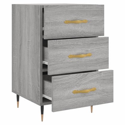 Nachtkastje 40X40X66 Cm Bewerkt Hout Grijs Sonoma Eikenkleurig