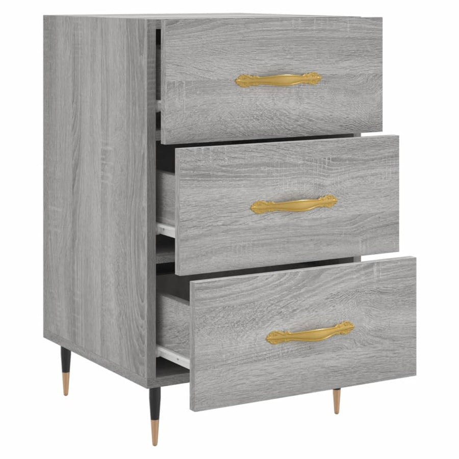 Nachtkastje 40X40X66 Cm Bewerkt Hout Grijs Sonoma Eikenkleurig