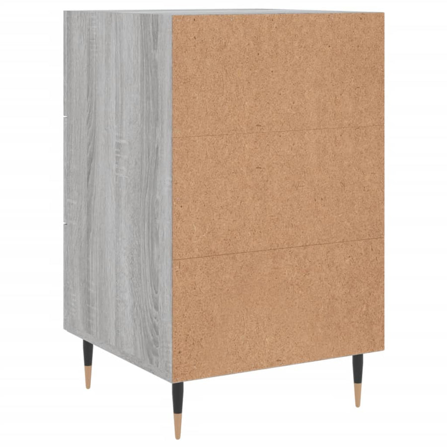 Nachtkastje 40X40X66 Cm Bewerkt Hout Grijs Sonoma Eikenkleurig