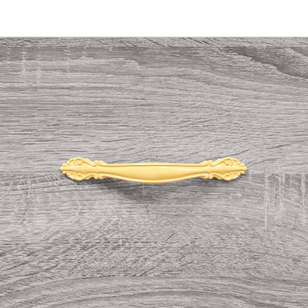 Nachtkastje 40X40X66 Cm Bewerkt Hout Grijs Sonoma Eikenkleurig