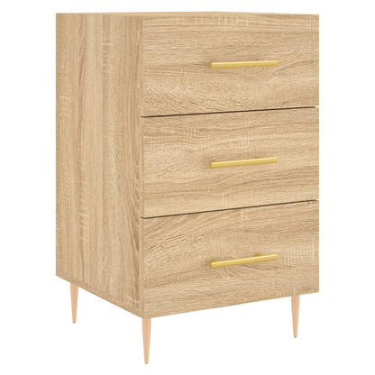Nachtkastje 40X40X66 Cm Bewerkt Hout Kleurig Sonoma eiken