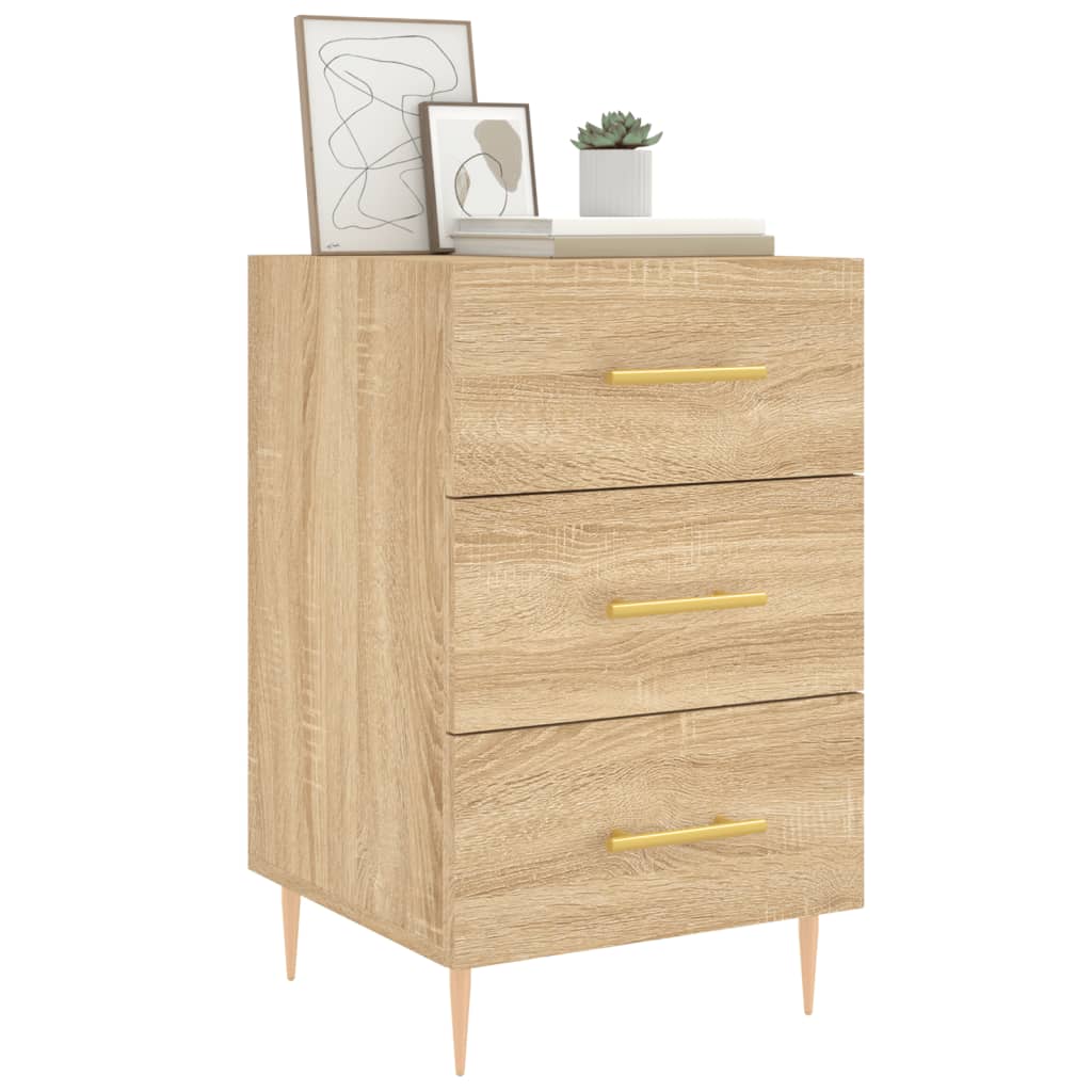 Nachtkastje 40X40X66 Cm Bewerkt Hout Kleurig Sonoma eiken