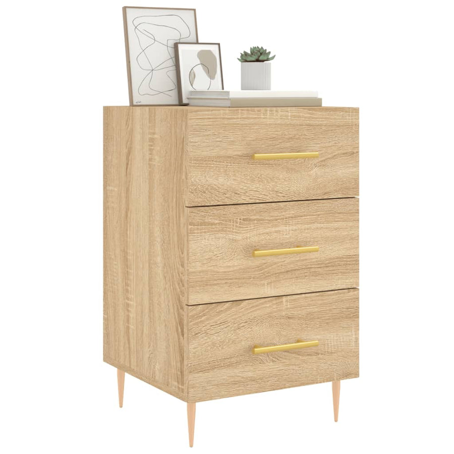 Nachtkastje 40X40X66 Cm Bewerkt Hout Kleurig Sonoma eiken