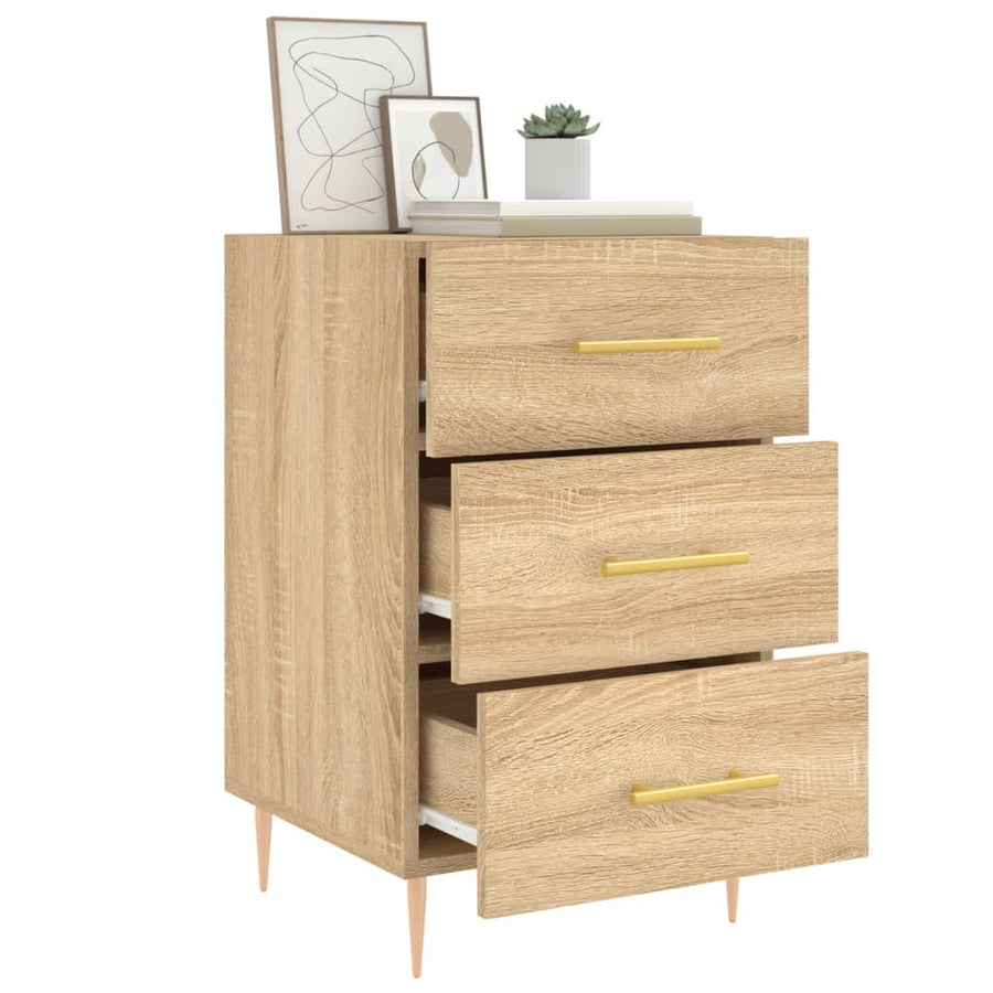 Nachtkastje 40X40X66 Cm Bewerkt Hout Kleurig Sonoma eiken