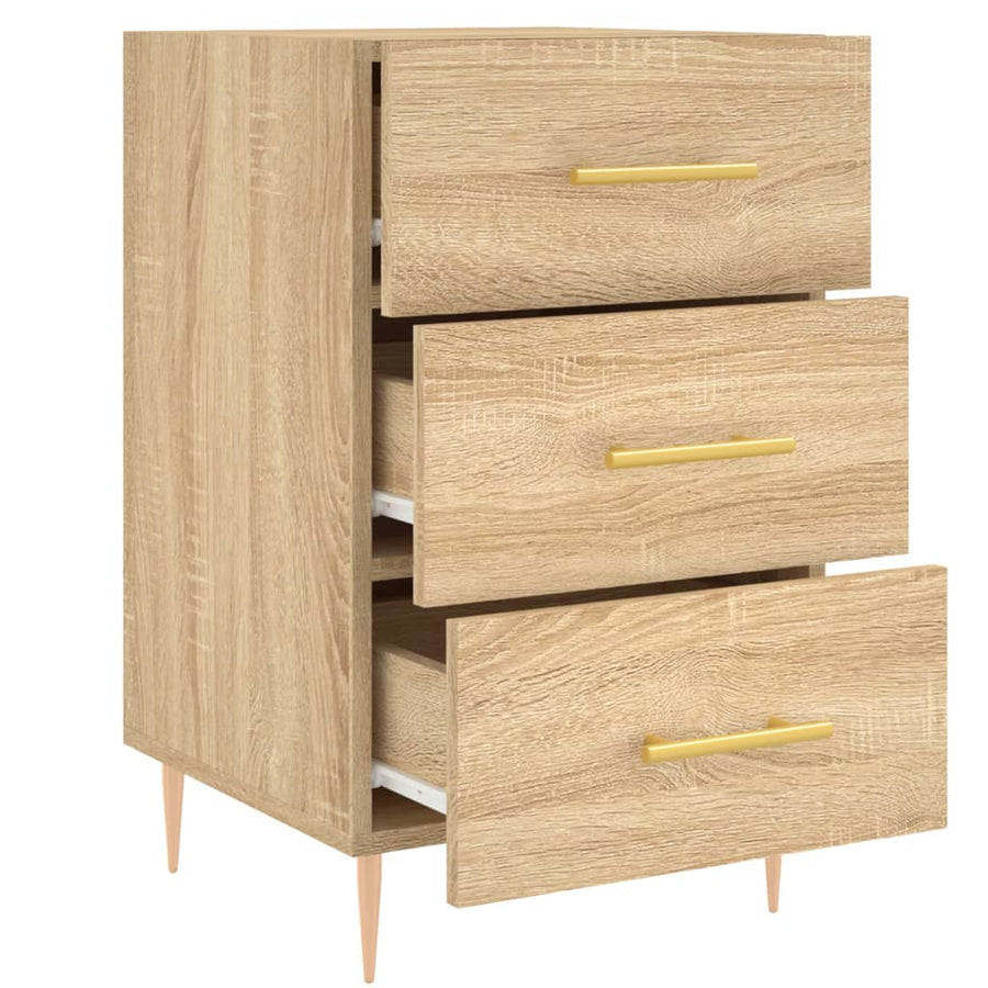 Nachtkastje 40X40X66 Cm Bewerkt Hout Kleurig Sonoma eiken
