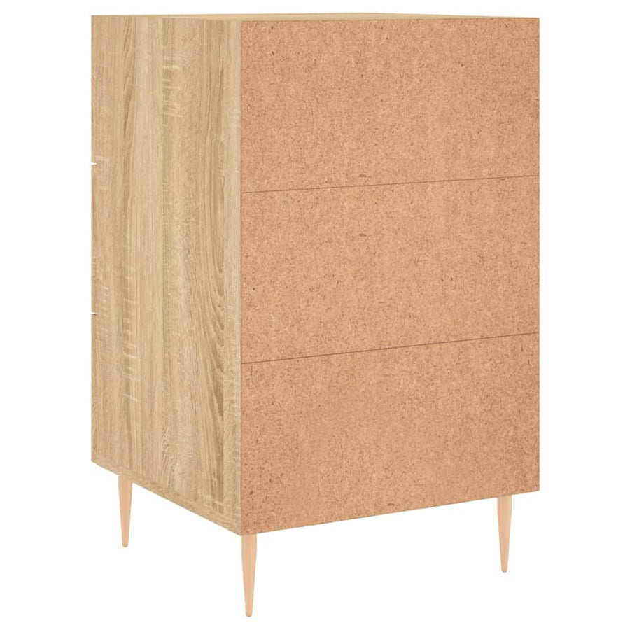 Nachtkastje 40X40X66 Cm Bewerkt Hout Kleurig Sonoma eiken