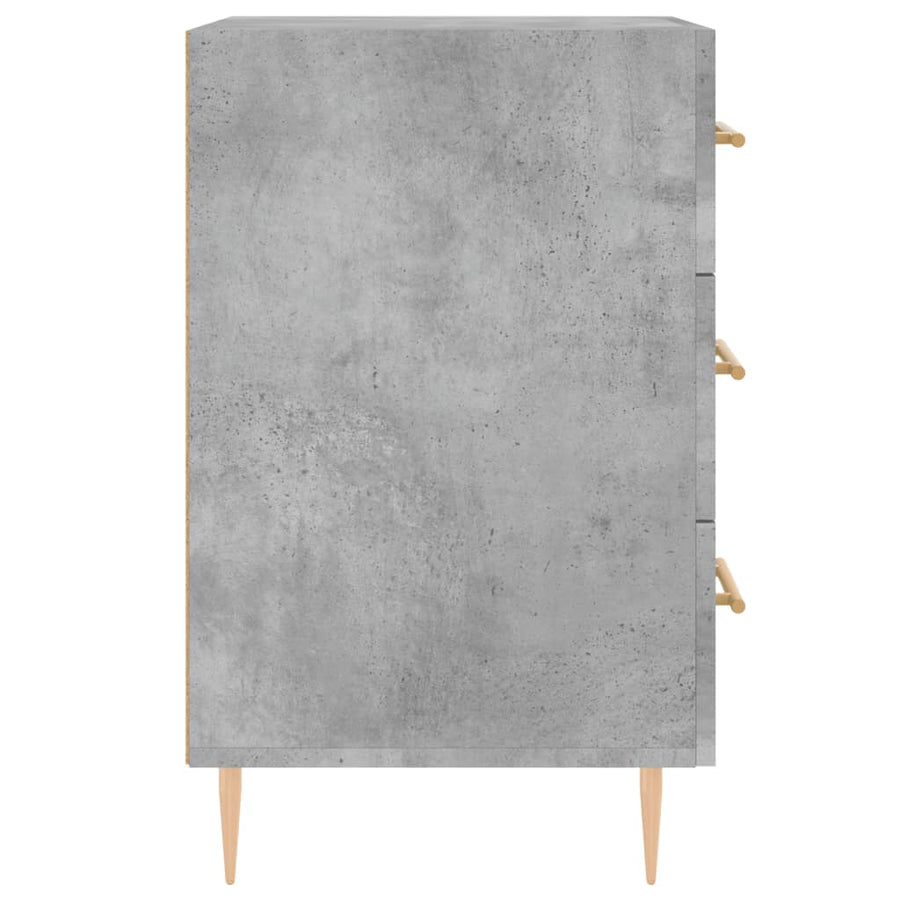 Nachtkastje 40X40X66 Cm Bewerkt Hout Betongrijs