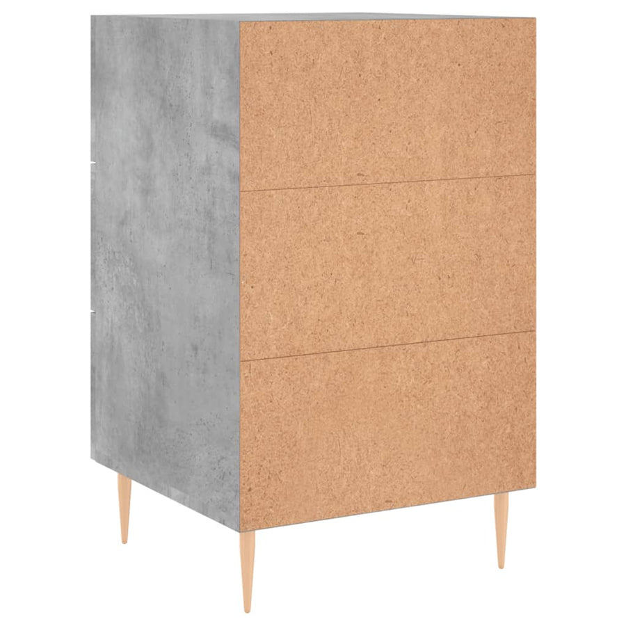 Nachtkastje 40X40X66 Cm Bewerkt Hout Betongrijs