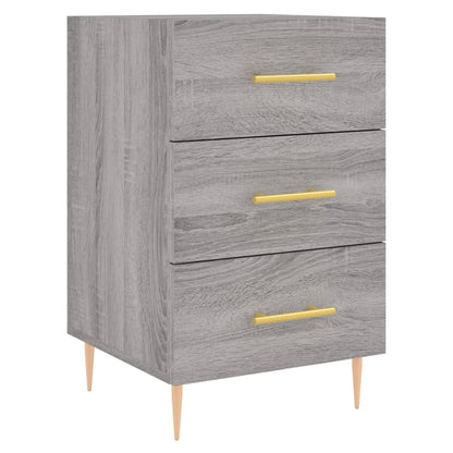 Nachtkastje 40X40X66 Cm Bewerkt Hout Eikenkleurig Grijs sonoma