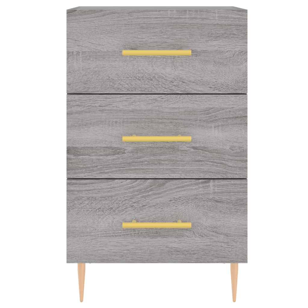 Nachtkastje 40X40X66 Cm Bewerkt Hout Eikenkleurig Grijs sonoma