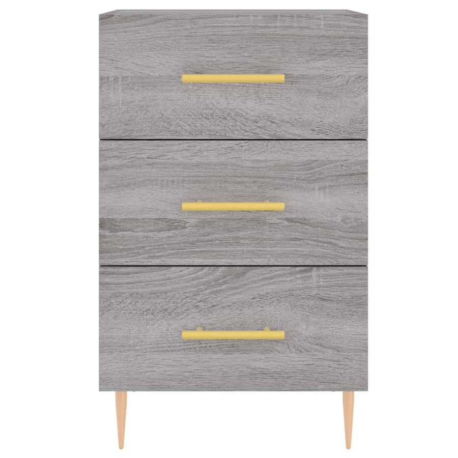 Nachtkastje 40X40X66 Cm Bewerkt Hout Eikenkleurig Grijs sonoma