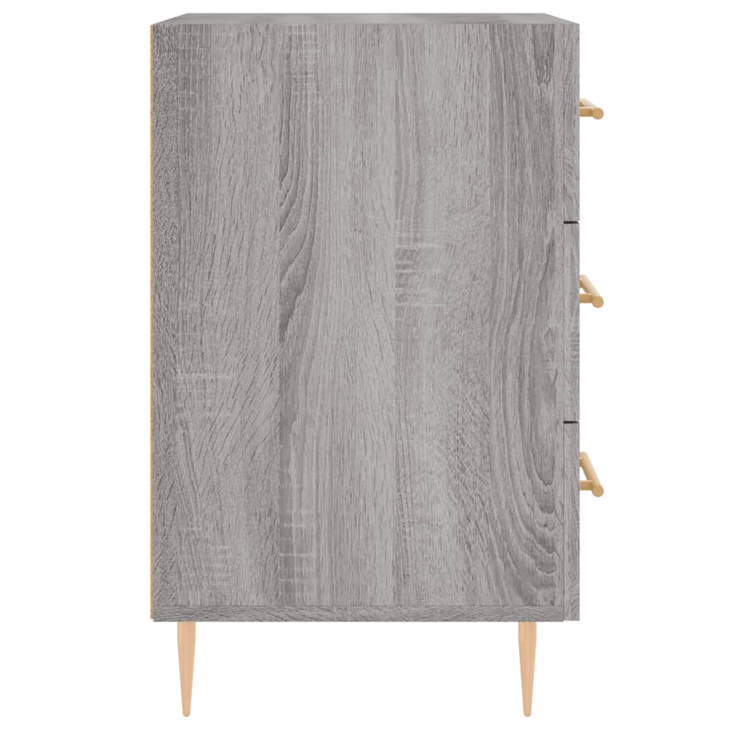 Nachtkastje 40X40X66 Cm Bewerkt Hout Eikenkleurig Grijs sonoma