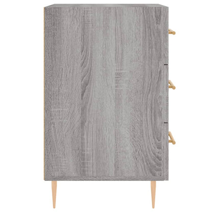 Nachtkastje 40X40X66 Cm Bewerkt Hout Eikenkleurig Grijs sonoma
